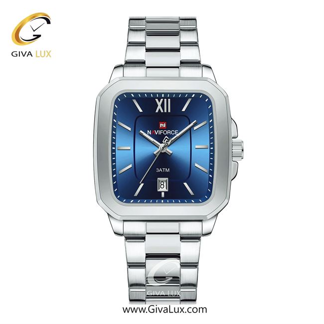 ساعت مچی اورجینال مردانه ناوی فورس|Naviforce|نوی فورس|نیوی فورس نقره ای | نقره ای| سرمه ای| کد رفرنس NF9239 S/BE/S